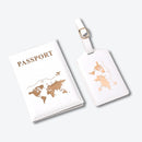 Pochette Passeport et Etiquette Bagage Design - Blanc